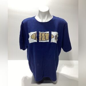 Simply Susan by Susan G Vintage Fish Sweater 1X